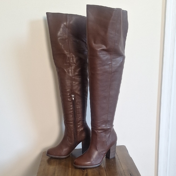 Express Chocolate Over the Knee Boots Size 6 - Picture 1 of 13
